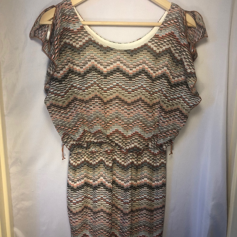 Jodi Kristopher Lined Dress with Flutter Sleeves